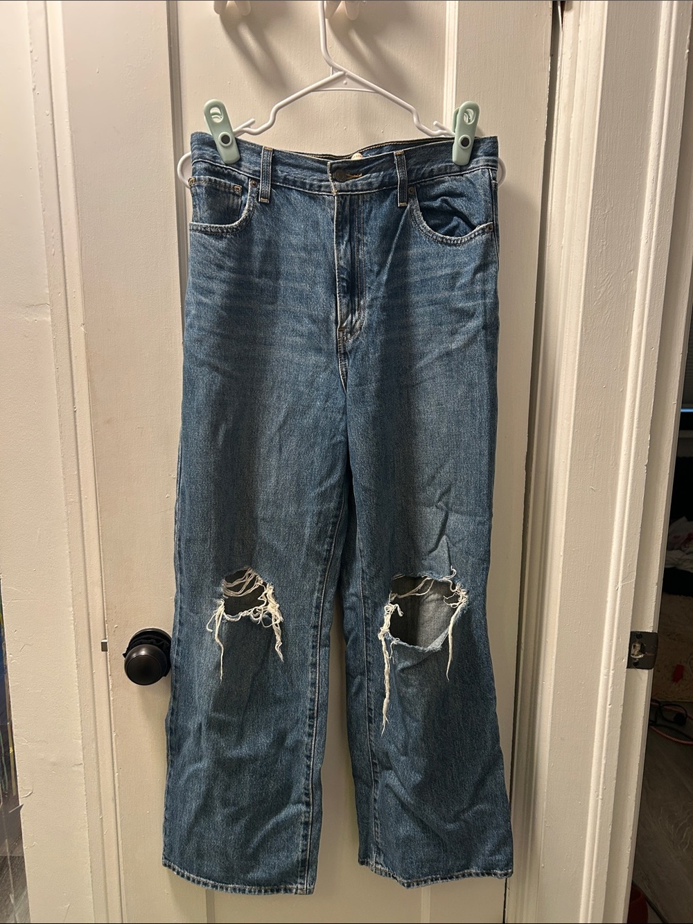 Distressed Blue Wide-Leg Levi’s
